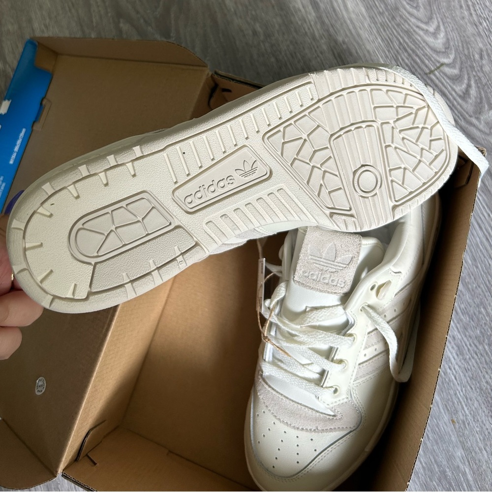 adidas Women’s White/Off-White Court-Style Sneaker - Picture 4 of 5